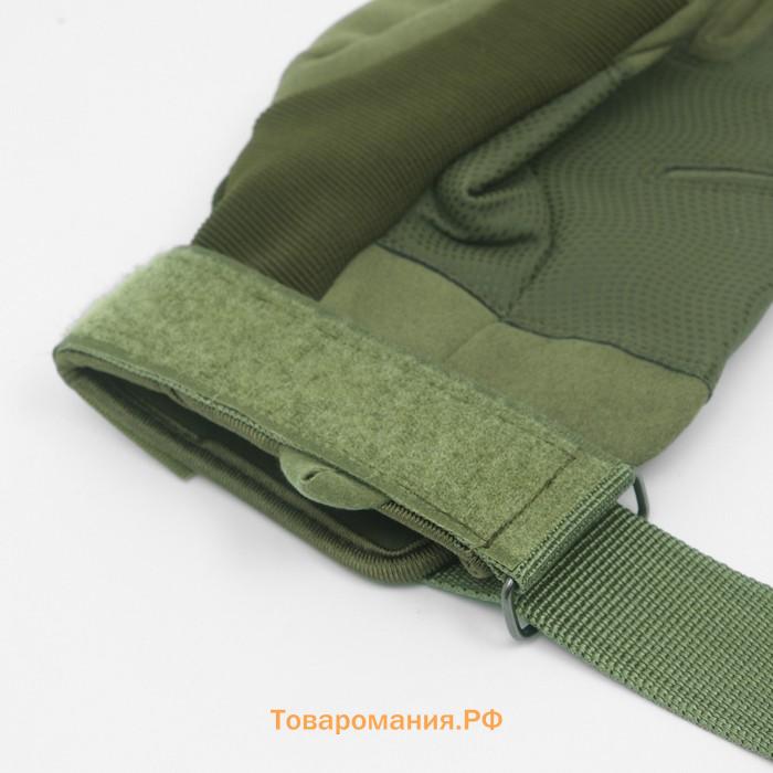 Перчатки тактические мужские "Storm tactic" с защитой суставов, размер - XL, олива