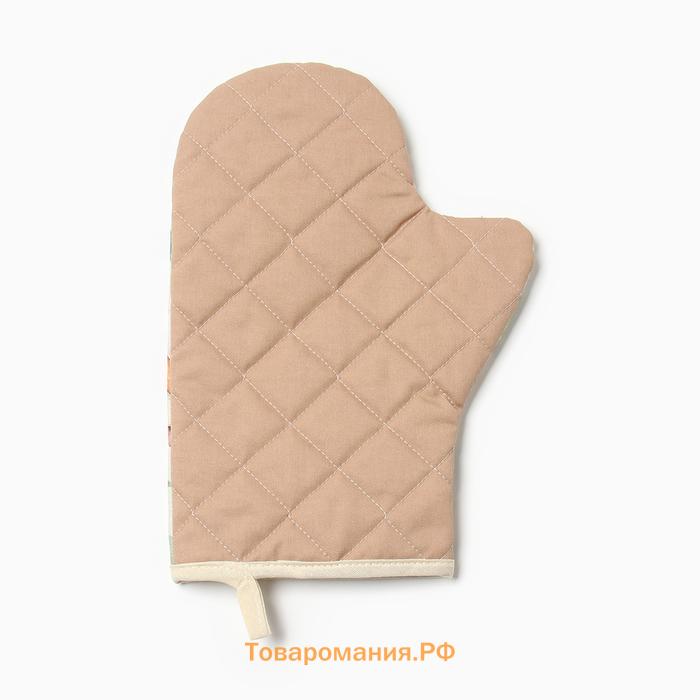 Набор кухонный  «Хлопок», варежка-прихватка 20×28 см, прихватка 19×19 см,100% хлопок