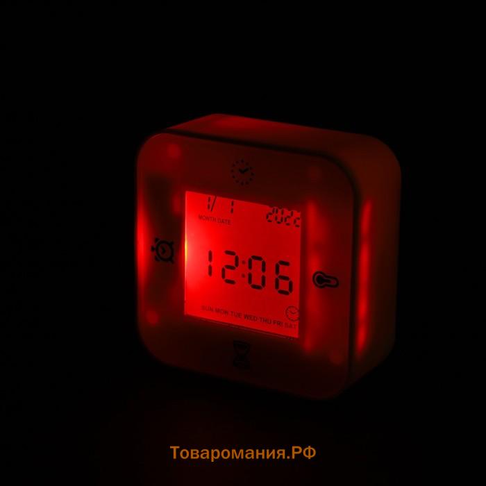 Часы - будильник LB-24, таймер, температура, дата, будильник, подсветка, белый