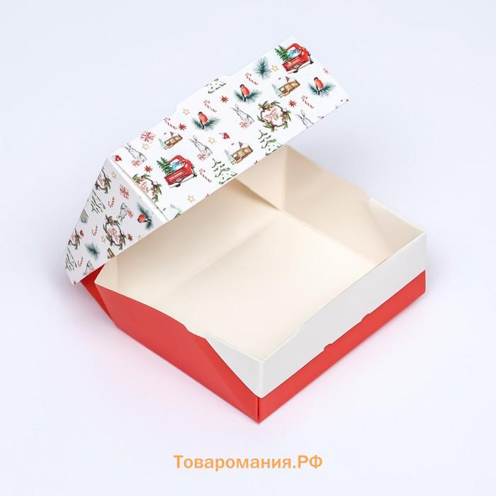 Коробка подарочная новогодняя складная «Хорошего праздника», 10×8×3.5 см
