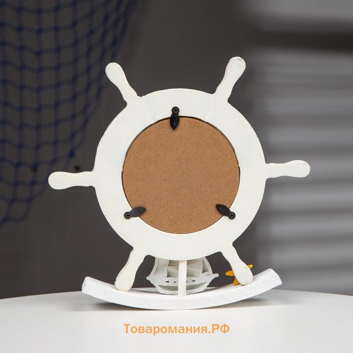 Фоторамка для фотографий настольная «Штурвал», дерево, 23×22 см