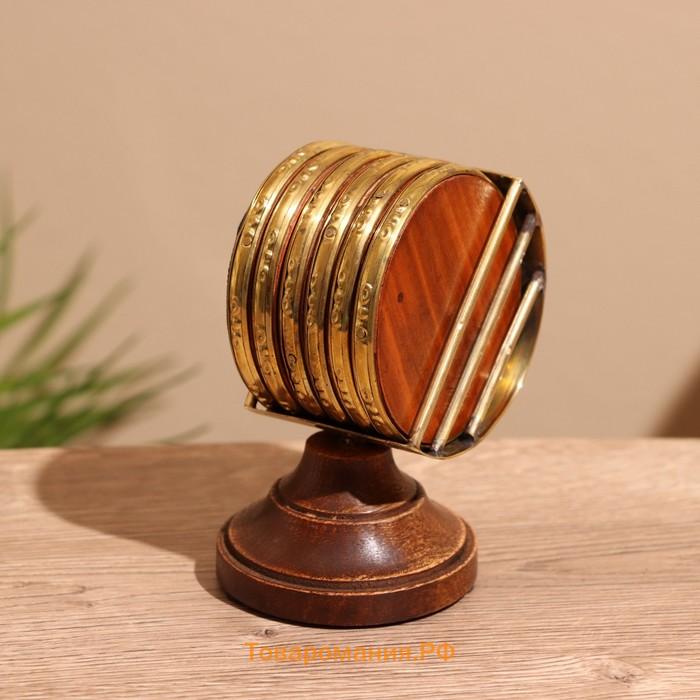 Подставки под горячее, 6 шт, 7×6×10.5 см, дерево шишам