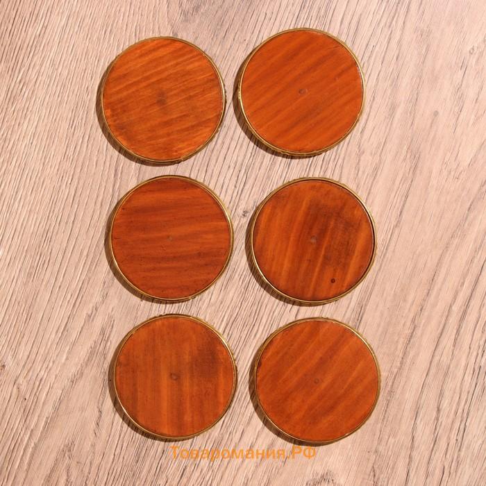 Подставки под горячее, 6 шт, 7×6×10.5 см, дерево шишам