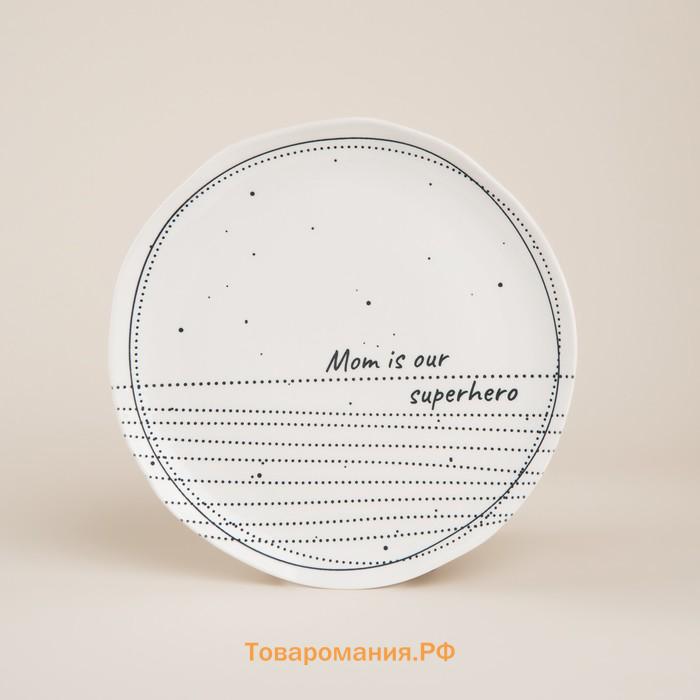 Тарелки SL Home «Милый дом», d=21 см, фарфор, набор 2 шт., белые