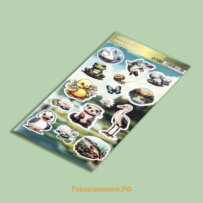 Детские наклейки бумажные 10×22 см, «Озеро»