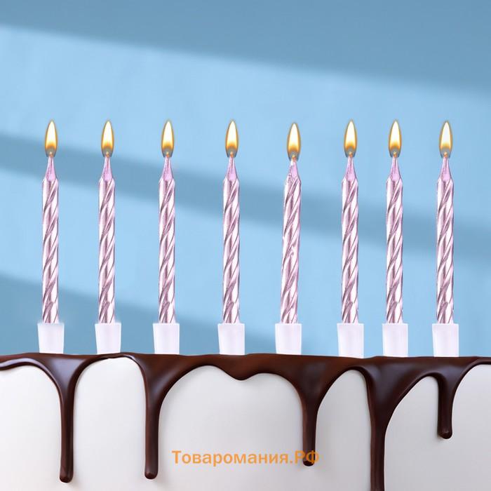 Свеча для торта «Спираль», 200 шт., 5 см, розовое золото
