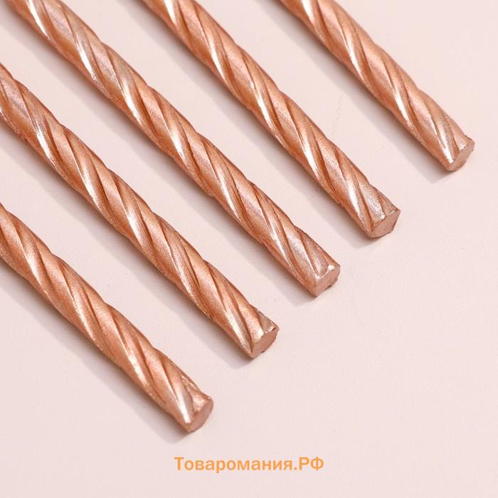 Свеча для торта «Спираль», 10 шт., 6 см, средние, шампань