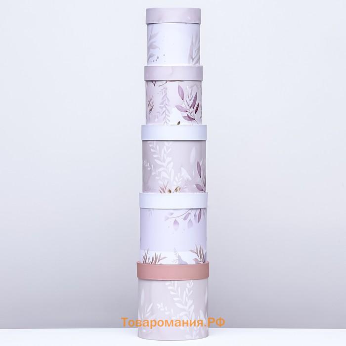 Набор круглых коробок 5 в 1 «Умиротверение» ,19.5×19.5 - 14×14 см