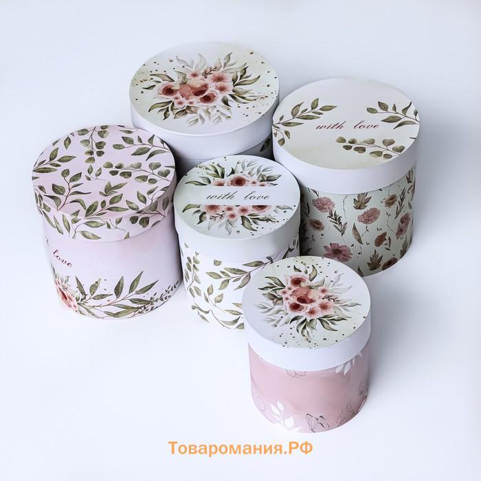 Набор круглых коробок 5 в 1 «Успокоение » , 19.5×19.5 - 14×14 см