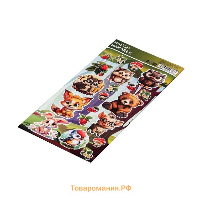 Наклейки детские бумажные «Лес» 10×22 см