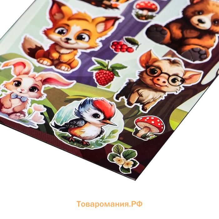 Наклейки детские бумажные «Лес» 10×22 см