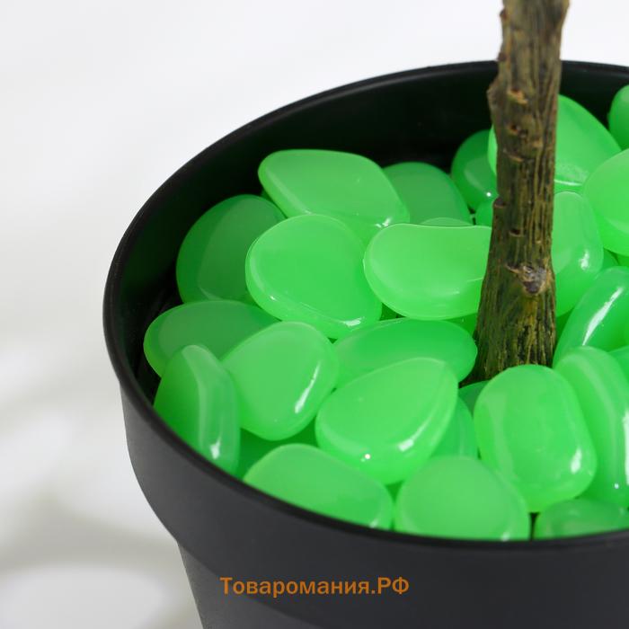 Светящийся декор "Галька" салатовая, 100гр / фракция 2-3см