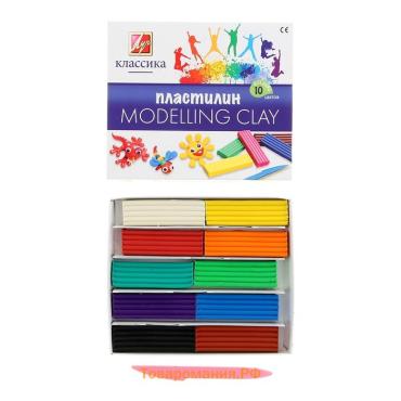 Пластилин 10 цветов 200 г "Классика"