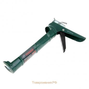 Пистолет для герметика ТУНДРА, полуоткрытый, зубчатый шток, 225 мм