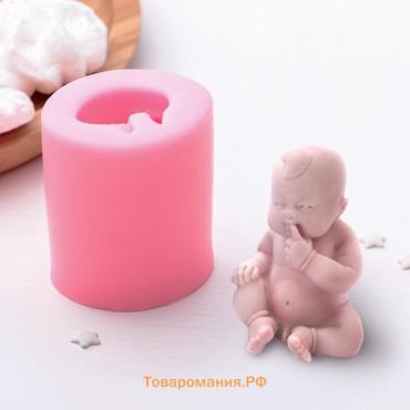 Молд  «Младенец», силикон, 5.5×4.5×6 см, розовый