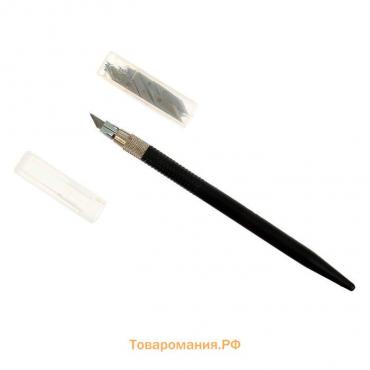 Инструмент д/творчества нож (карвинг) с колпачком+ 12 лезвий (4 мм,30 градусов) 19,5х5,5 см