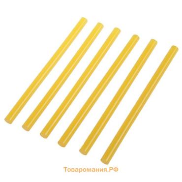 Клеевые стержни ТУНДРА, 11×200 мм, желтые (по бумаге и дереву), 6 шт.
