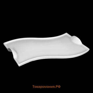 Блюдо Wilmax, 26×17.5 см, фарфор, белое