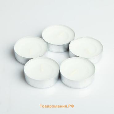 Набор чайных свечей, 3,8х1,6 см, 3,5 ч, 12 г, 6 штук, белый