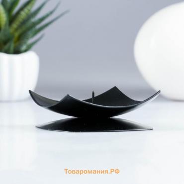 Подсвечник "Кварта" металл на 1 свечу, 7х2,7 см, черный