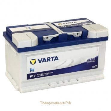 Аккумуляторная батарея Varta 80 Ач, обратная полярность Blue Dynamic 580 406 074, низкий