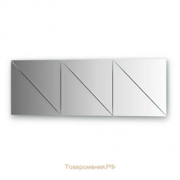 Зеркальная плитка с фацетом 15 мм, - комплект 6 шт треугольник 30 х 30 см, серебро Evoform