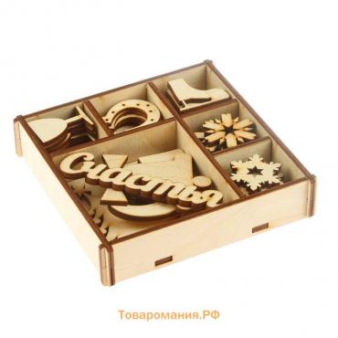 Набор заготовок для творчества в коробочке «Новый год», основа дерево