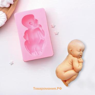 Молд для заливки «Пупсик», силикон, 10×6.5 см, розовый