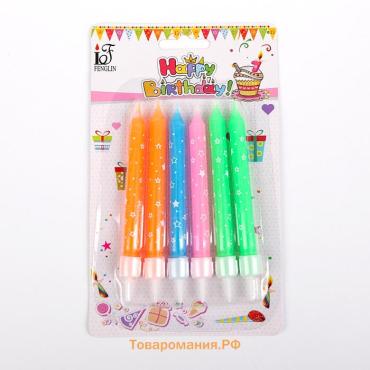 Свечи в торт «Звезды», 7×0.6 см, 6 шт.