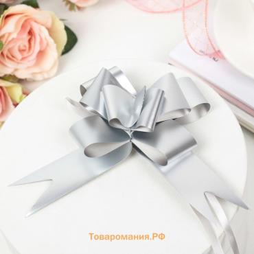 Бант - бабочка №3 голография, серебряный