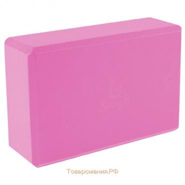 Блок для йоги Sangh, 23х15х8 см, цвет розовый