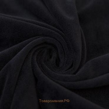 Трикотаж костюмный, велюр - вельбоа, ширина 150 см, чёрный