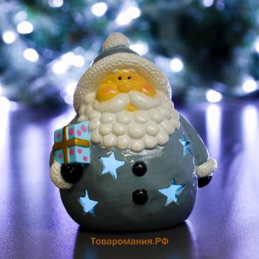 Фигура световая полистоун «Дед Мороз с подарком», 11×14×17 см
