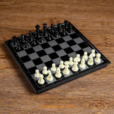 Шахматы с шашками и нардами «Классика», 3 в 1, магнитная доска 25×25 см