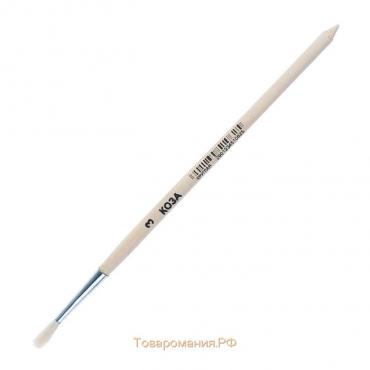 Кисть Коза круглая №3 (диаметр обоймы 3 мм; длина волоса 16 мм), деревянная ручка Calligrata