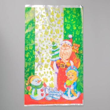 Пакет подарочный "Снеговик - затейник", 30×50 см