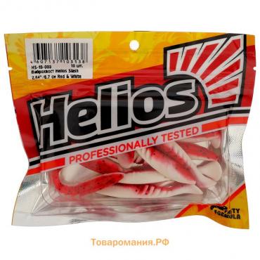 Виброхвост Helios Slash Red & White, 6.7 см, 10 шт. (HS-19-003)