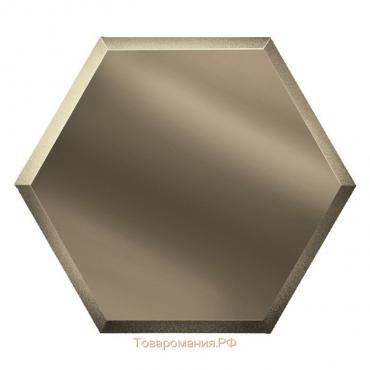 Зеркальная бронзовая плитка «Сота» с фацетом 10 мм