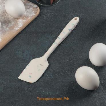 Лопатка  «Конфетти», силикон, 20.5 см, белая