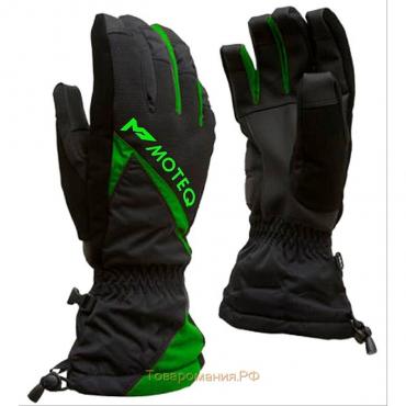 Зимние перчатки "Снежок", размер XXXL, чёрные, зелёные