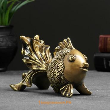 Фигурка полистоун «Золотая рыбка», золото, 14×6.5×8.5 см