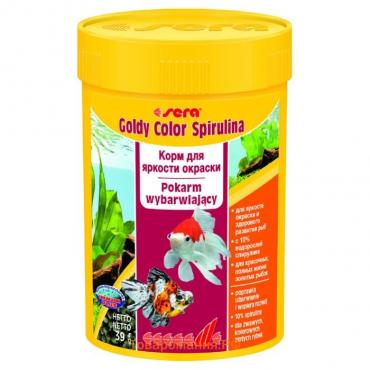 Корм Sera Goldy Color Spirulina для золотых рыб, в гранулах, 100 мл, 39 г