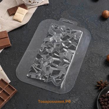 Форма для шоколада «Плитка Сломанный кристалл», пластик, прозрачная