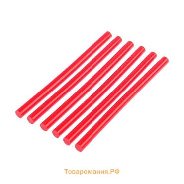 Клеевые стержни ТУНДРА, 11×200 мм, красные, 6 шт.
