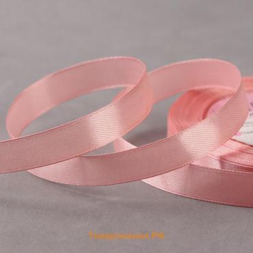 Лента атласная, 12 мм, 23±1 м, цвет розовое золото