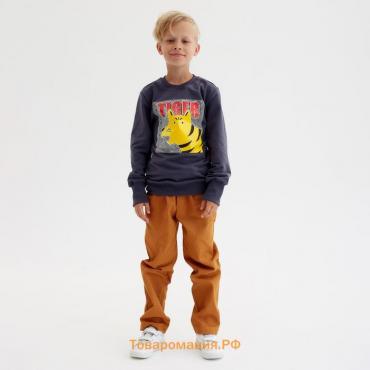 Свитшот для мальчика MINAKU: Casual Collection KIDS цвет графит, рост 128