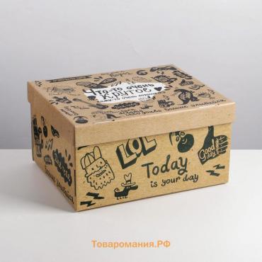 Коробка подарочная складная, упаковка, «Крафт», 31 х 25.5 х 16 см