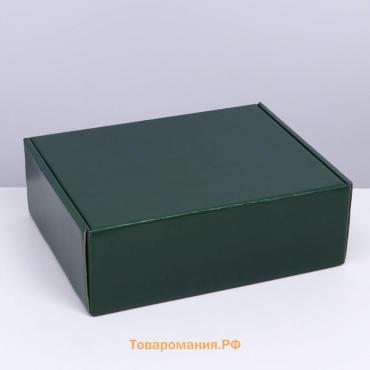 Коробка подарочная складная, упаковка, «Изумрудная», 27 х 21 х 9 см