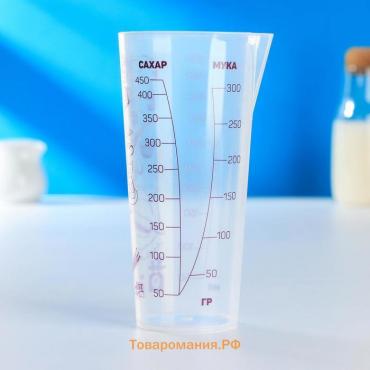 Стакан мерный «Поварёнок», 500 мл, h=16,5 см, d=8 см