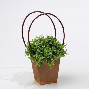 Сумка для цветов крафт влагостойкая, 12×12 - 8×8 - 12.5 см